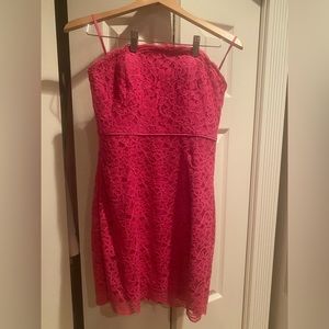 Beautiful Diane Von Furstenberg strapless pink lace dress size 6